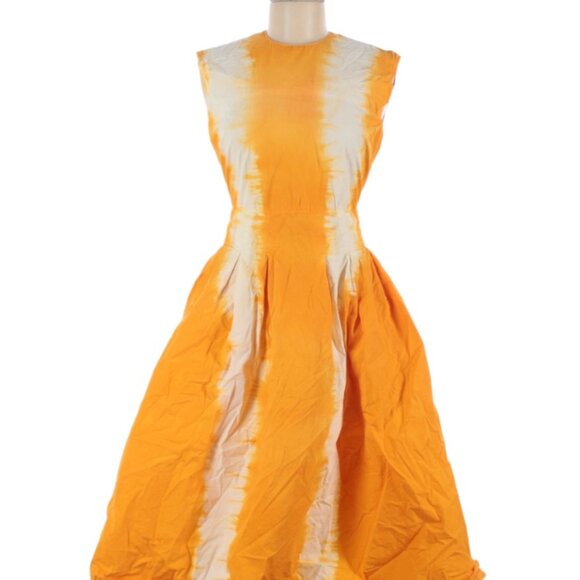 Yellow Cotton Midi Dress - Picture 1 of 2